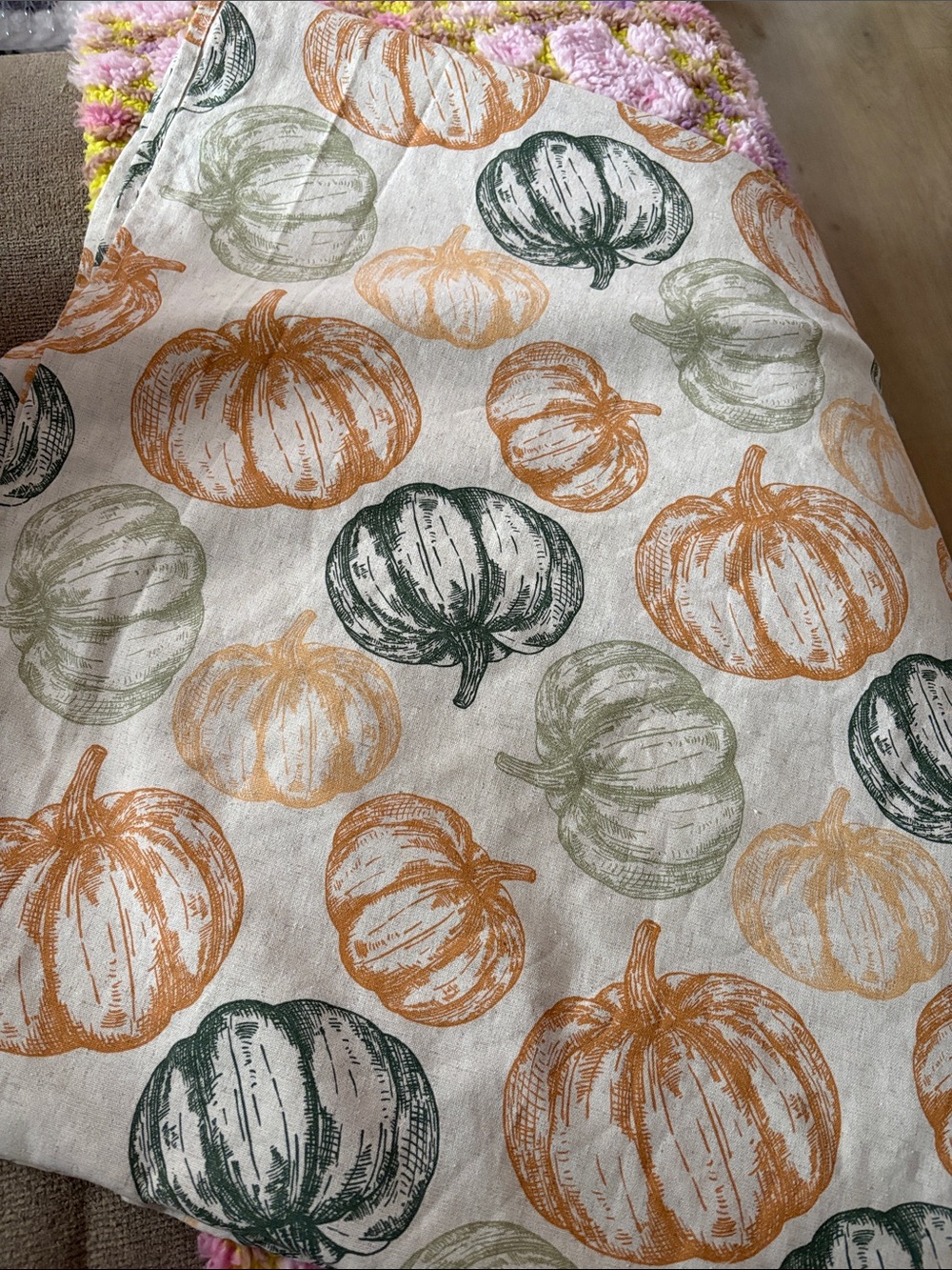 🍊 THE FARMHOUSE RACHEL ASHWELL pumpkin gourd tablecloth